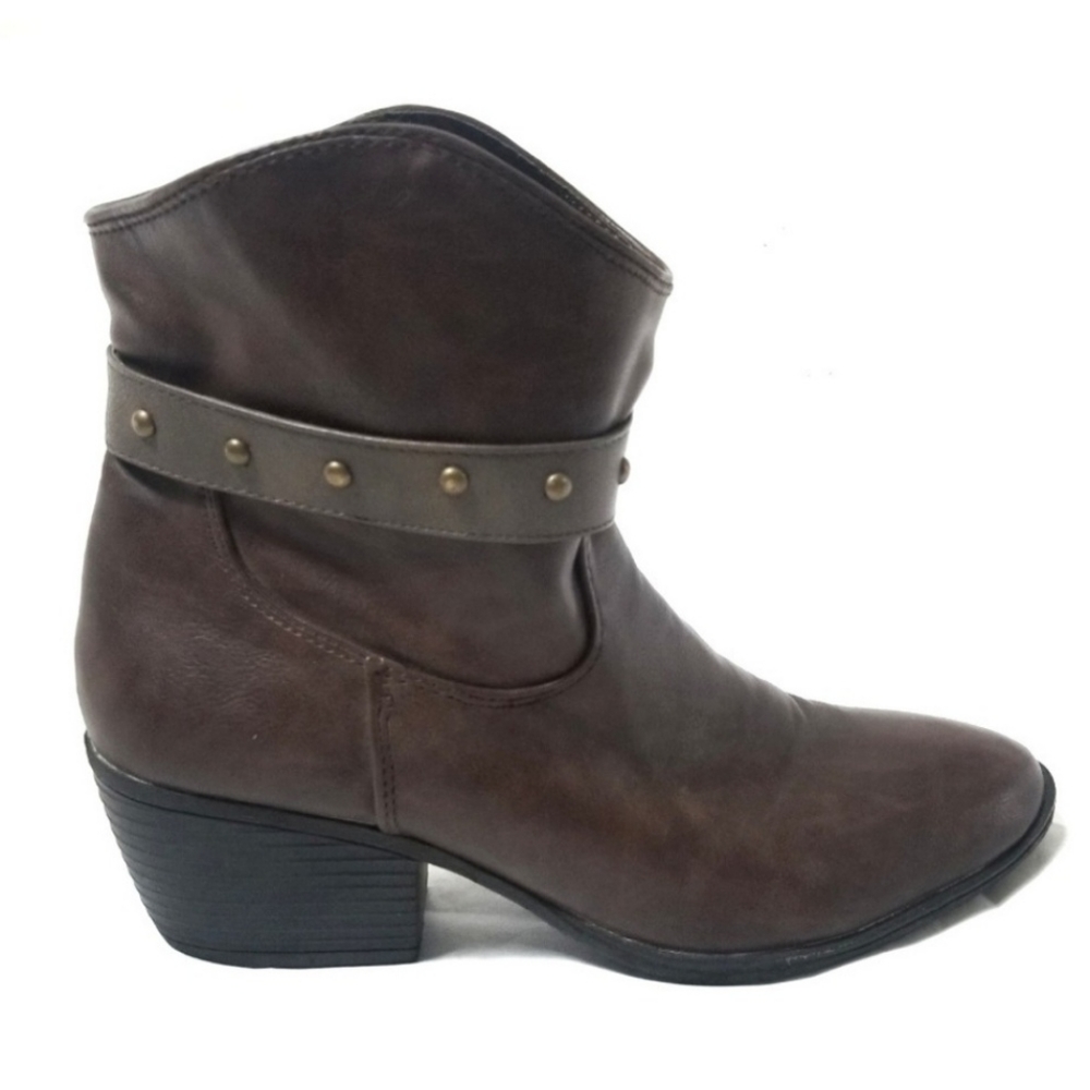 Betani | Brown Strap Western Booties